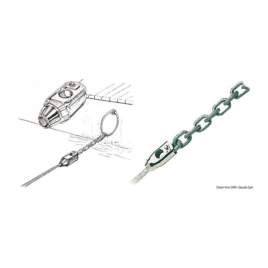 Jonction inox chaîne/cordage 