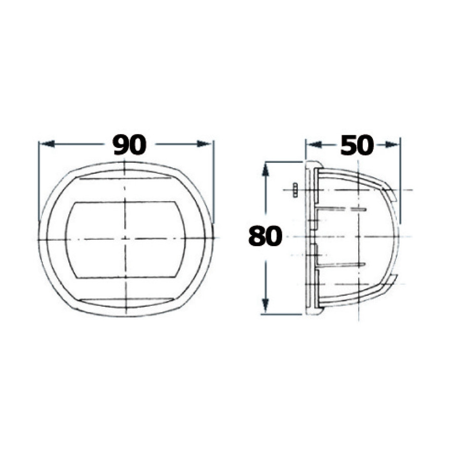 Feux de navigation Classic 12 en acier inox AISI316 poli miroir 