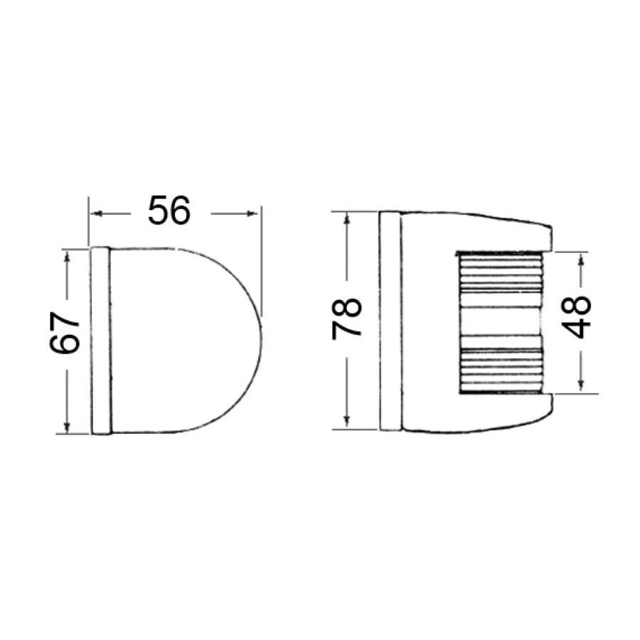 Feux de navigation Utility 85 en inox 