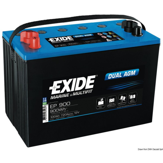 Batteries EXIDE Agm pour équipements et démarrage Variante ou Accessoires Réduit:Agm 100 Ah *12.412.02*