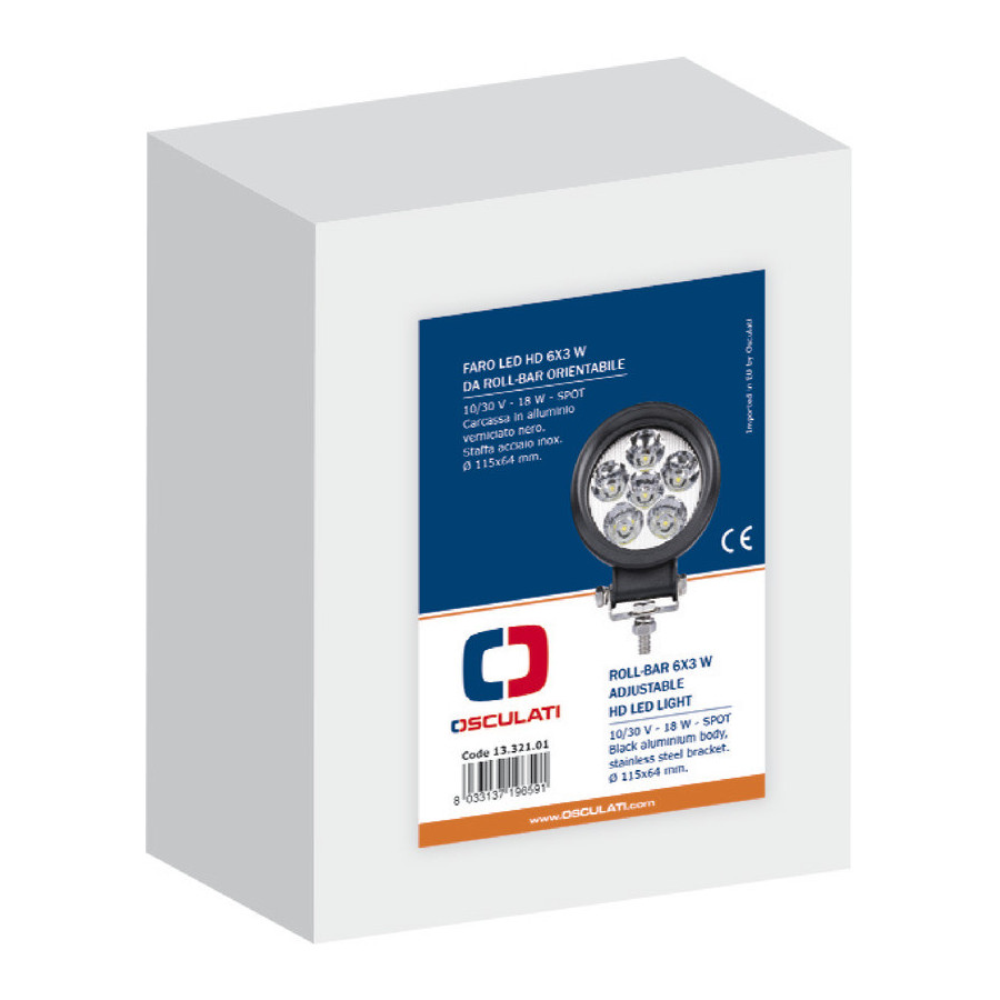 Spot LED HD 6x3W orientable pour roll-bar 