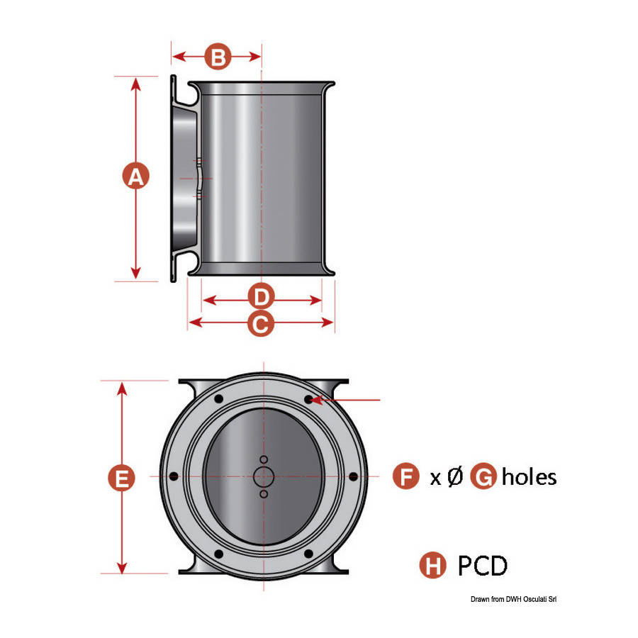 Tunnel LEWMAR pour hélices de poupe Variante ou Accessoires Réduit:02.043.01