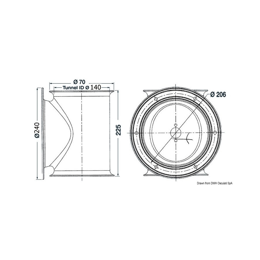 Tunnel LEWMAR pour hélices de poupe Variante ou Accessoires Réduit:02.043.01