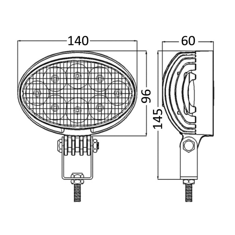 Spot LED HD 8x3W orientable pour roll-bar 