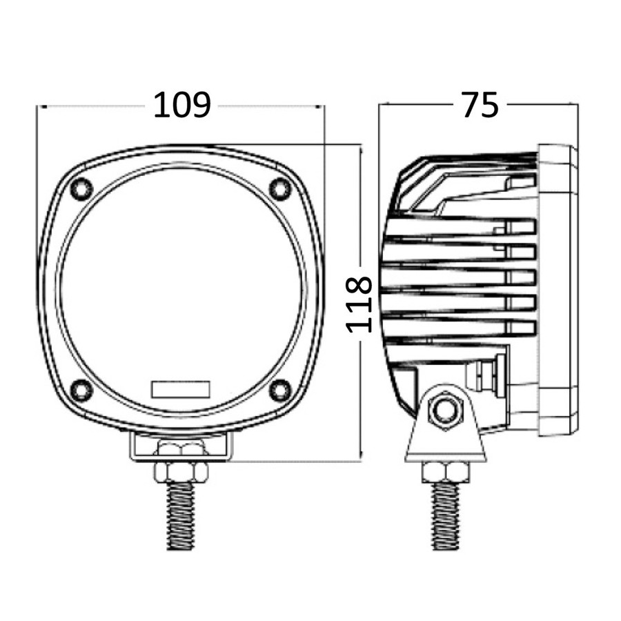 Feu LED HD 5x10W orientable pour roll-bar 