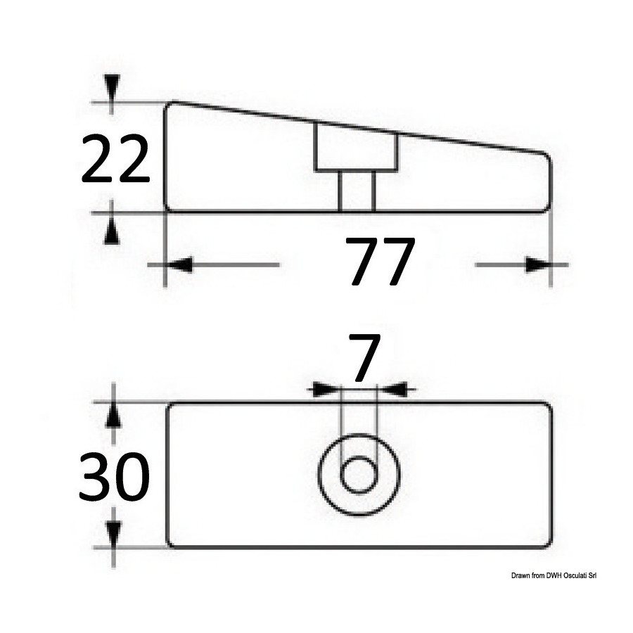 Anode pour Mercury 30/300 HP 2 et 4 temps 