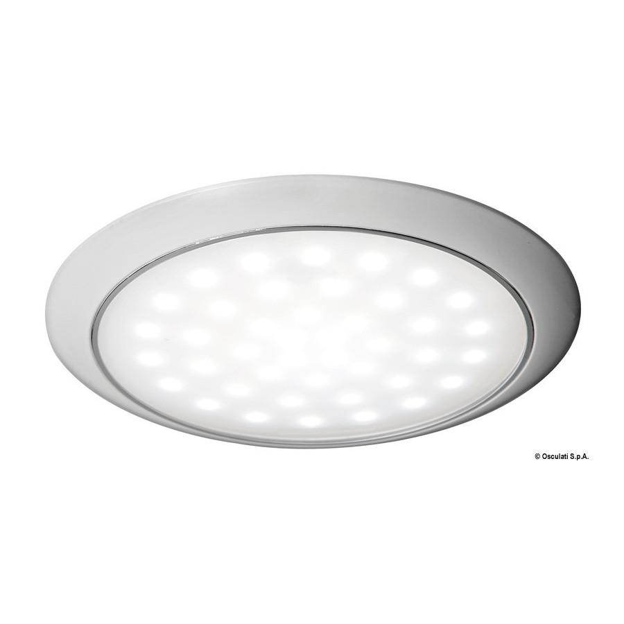 Plafonnier LED à saillie reduit Variante ou Accessoires Réduit:ultraplate bague blanche 12/24 V 3 W *13.408.01*