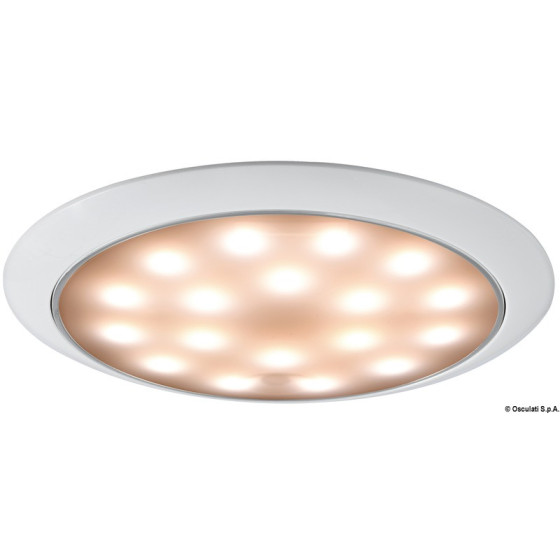 Plafonnier LED sans encastrement Day/Night Variante ou Accessoires Réduit:sans encastrem Day/Night blanc/inox *13.408.11*