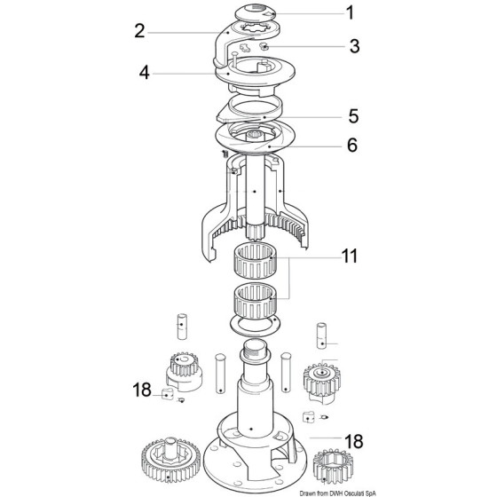 Pièce de rechange LEWMAR pour treuil Ocean self-tailing 