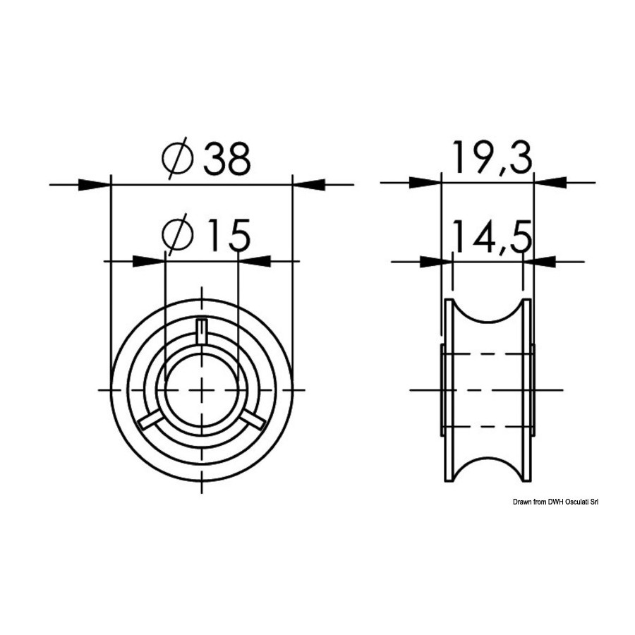 Spare Sheave for Deck Organiser Variante ou Accessoires Réduit:68.991.00