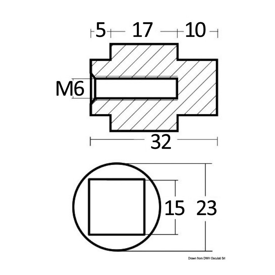 Anode cylindre pour Selva 80/200 HP 