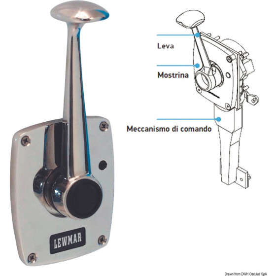 Engine control with single lever LEWMAR 