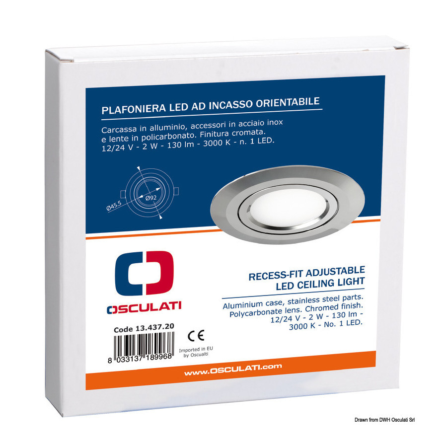 Plafonnier LED intégrable et orientable 