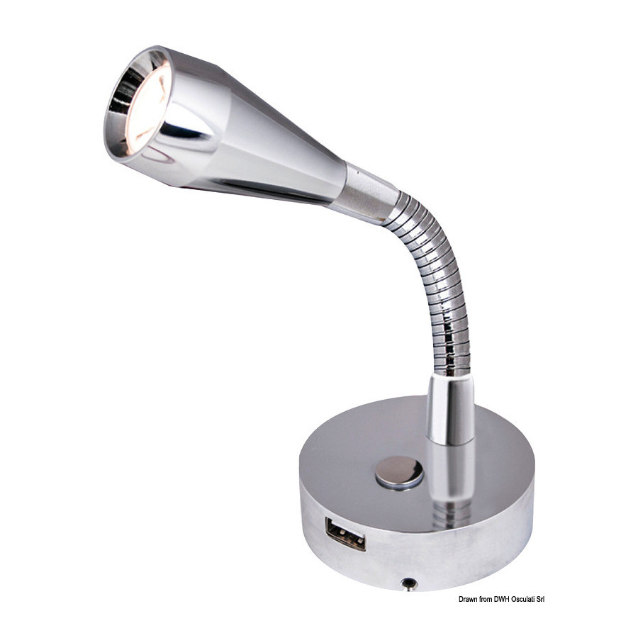 Spot articulé LED BATSYSTEM Leia Variante ou Accessoires Réduit:LED BATSYSTEM Leia poli 12V 3W *13.867.20*