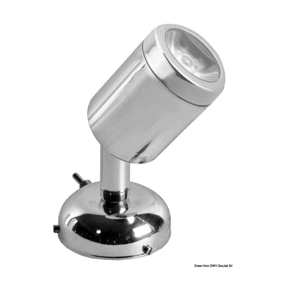 Spot LED Variante ou Accessoires Réduit:en inox poli 1 x 3 W HD *13.904.01*