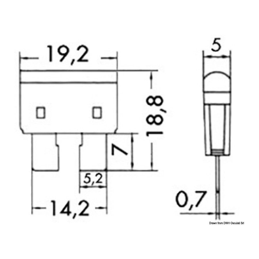 Fusibles à fiche standard avec LED témoin 