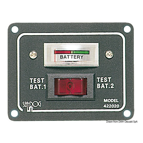 Panneau - test pour 2 batteries activable par interrupteur Variante ou Accessoires Réduit:2 batteries analogique *14.100.02*