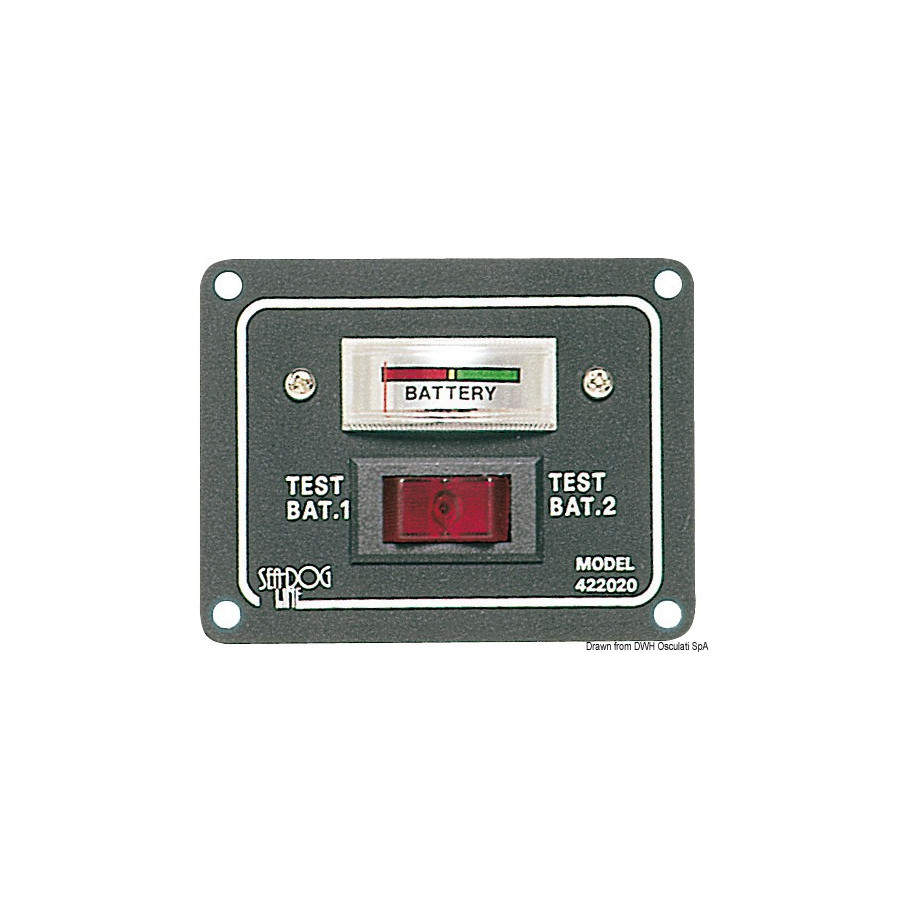 Panneau - test pour 2 batteries activable par interrupteur Variante ou Accessoires Réduit:2 batteries analogique *14.100.02*