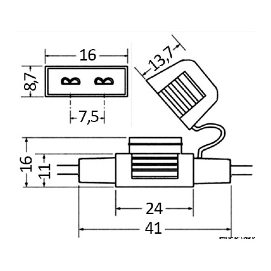 Porte-fusibles étanche pour fusibles mini 