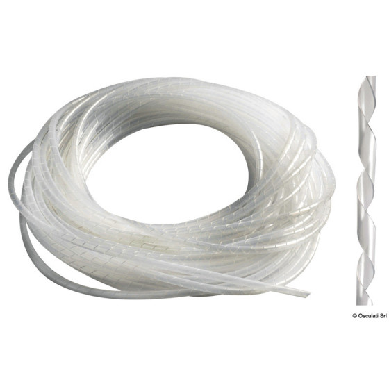 Gaine spiralée en polyéthylène blanc pour câblages 