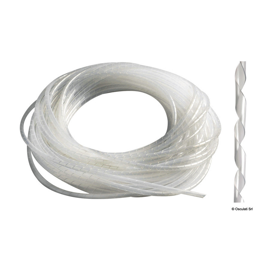 Gaine spiralée en polyéthylène blanc pour câblages 
