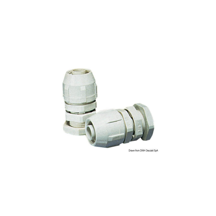 Raccord pour connexion gaine de câbles Cavoflex et boîte de dérivation ou paroi 