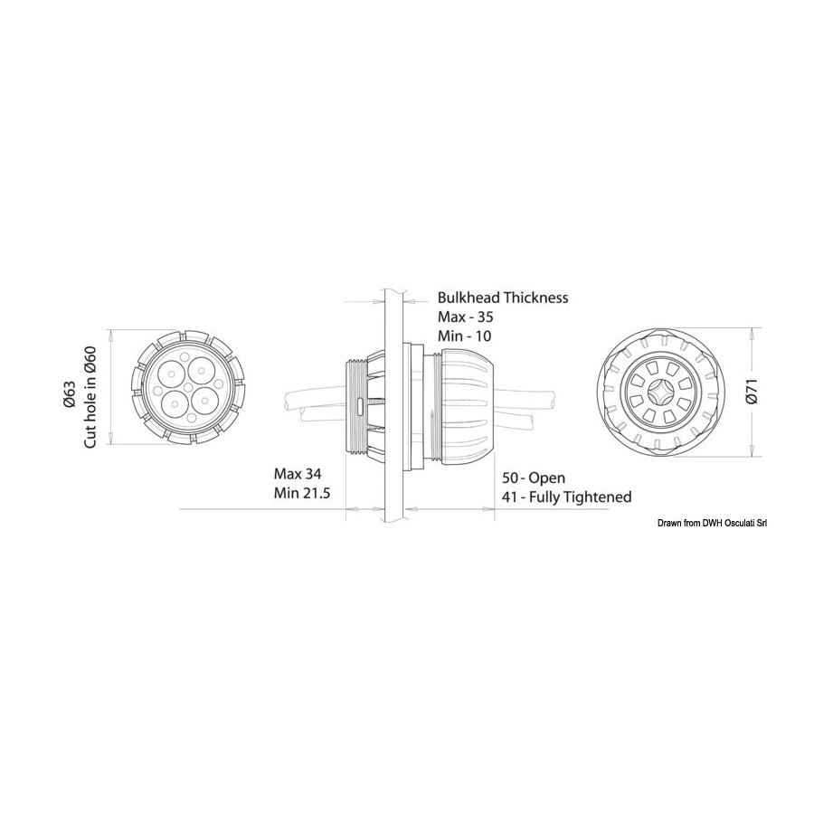 Cloison étanche pour câbles de grandes dimensions 