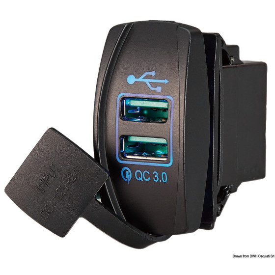 Prise de courant avec double USB Variante ou Accessoires Réduit:USB Quick charge *14.195.59*
