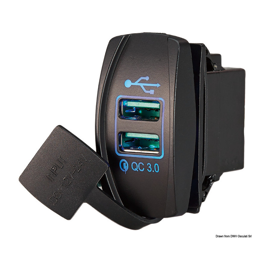 Prise de courant avec double USB Variante ou Accessoires Réduit:USB Quick charge *14.195.59*