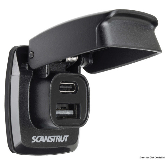 Prises USB-A et USB-C étanches SCANSTRUT Flip Pro 
