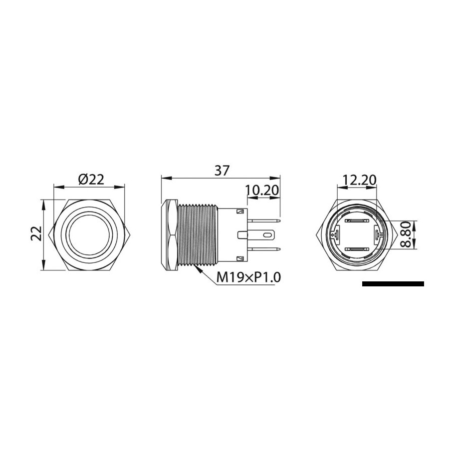 Interrupteur FLAT en inox 