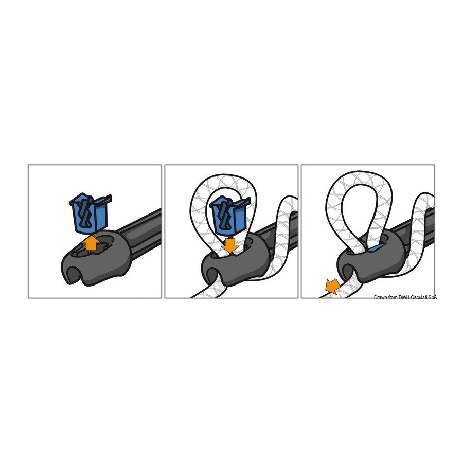 Amortisseur d'amarrage UNIMER U-Cleat avec verrouillage automatique du bout 