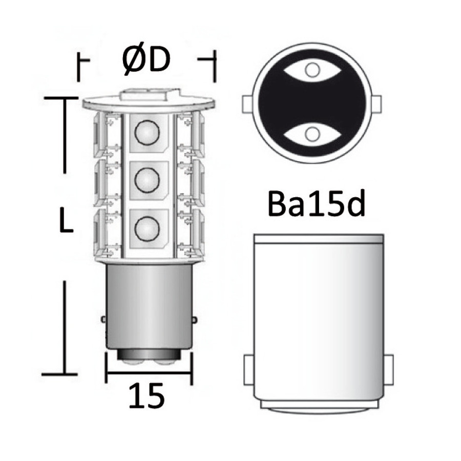 Ampoule LED SMD culot BA15D pour spots 