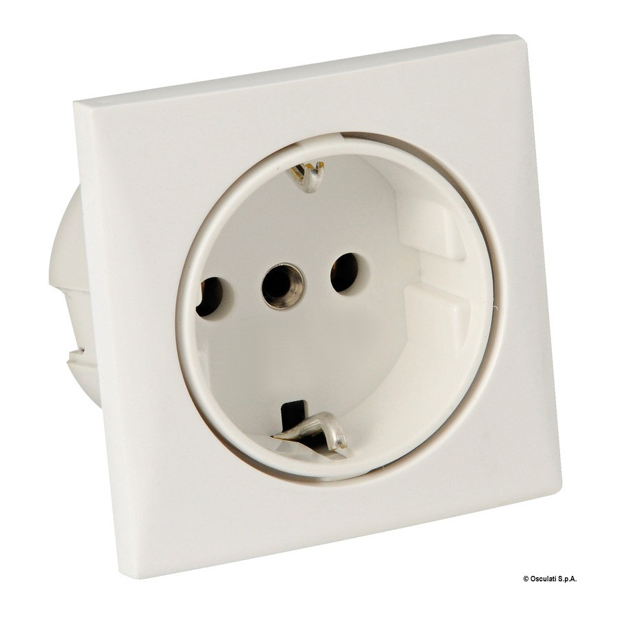 Prise de courant Schuko Variante ou Accessoires Réduit:220V type Schuko blanche *14.492.01*