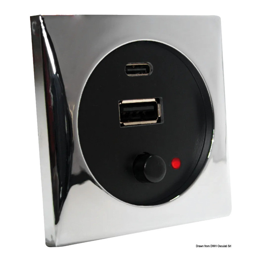 Prise USB Variante ou Accessoires Réduit:5 V chromée *14.494.03*