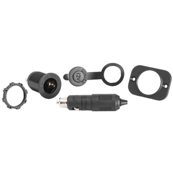 Prise de courant + fiche en polycarbonate noir Variante ou Accessoires Réduit:de courant + fiche *14.517.00*