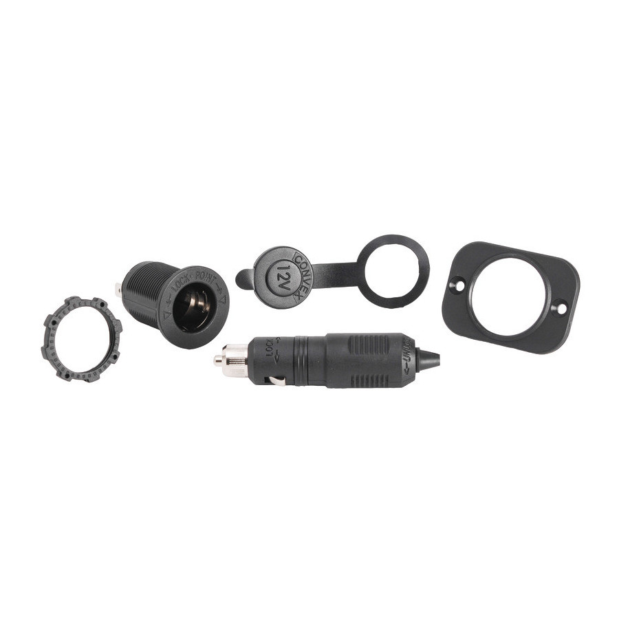 Prise de courant + fiche en polycarbonate noir Variante ou Accessoires Réduit:de courant + fiche *14.517.00*