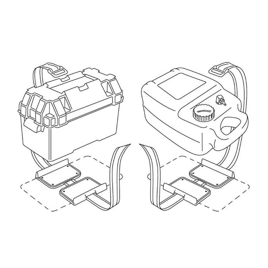 Paire de support de fixation pour batterie ou réservoir 
