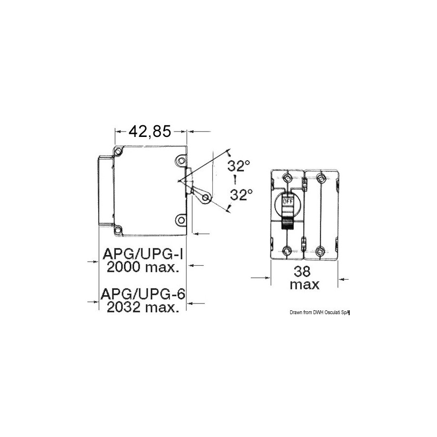 Interrupteur AIRPAX / SENSATA automatique magnéto/hydraulique bipolaires pour courant continu. 