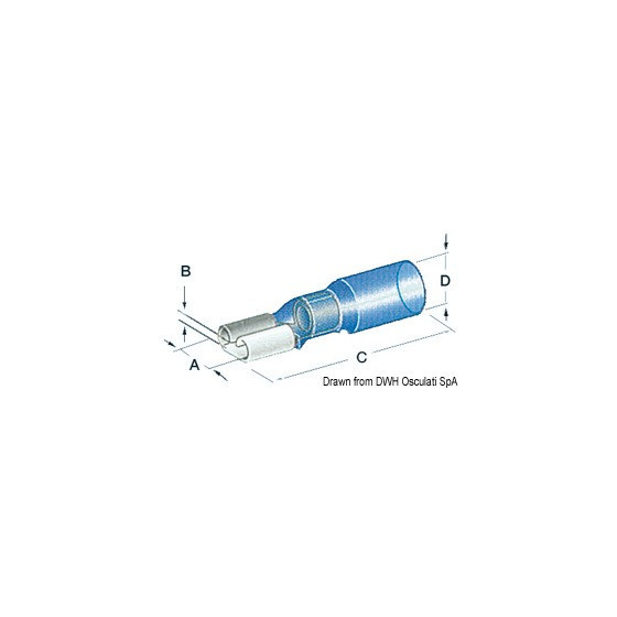 Cosses faston pré-isolées thermorétractables étanches 6,3 mm Variante ou Accessoires Réduit:étanche femelle *14.798.01* Qté : 10
