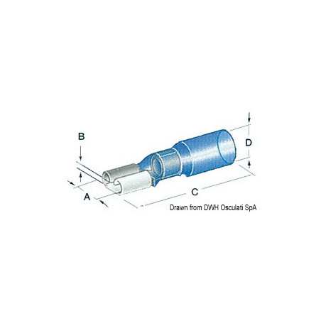Cosses faston pré-isolées thermorétractables étanches 6,3 mm
