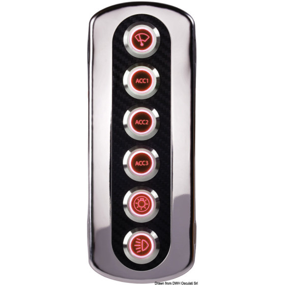 Panneaux en fibre de carbone rétro-éclairé pour interrupteurs Flat Variante ou Accessoires Réduit:anti-vandal switch panel red L