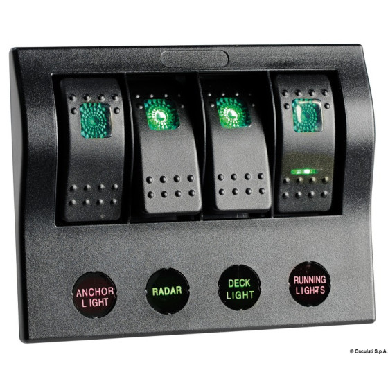 Tableau électrique série PCP Compact avec circuit breaker + LED Variante ou Accessoires Réduit:PCP Compact 4 interrupteurs *14.8