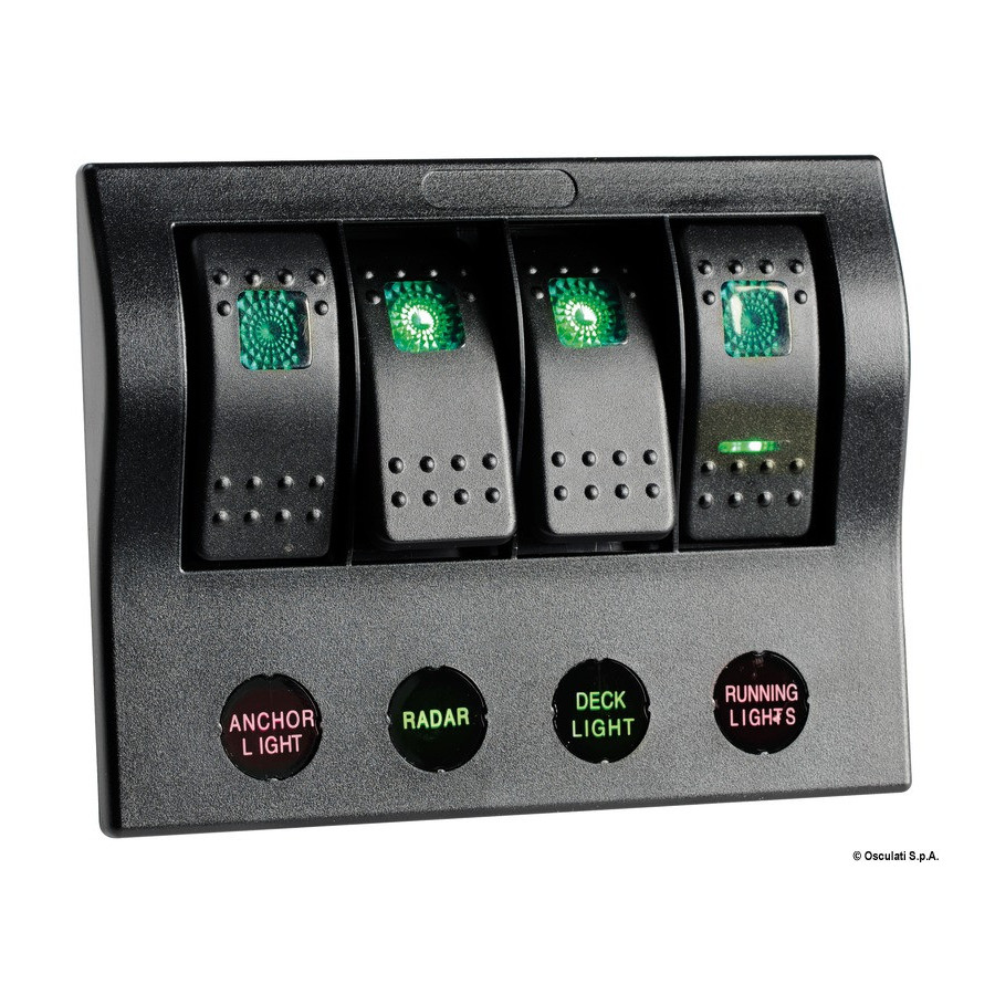 Tableau électrique série PCP Compact avec circuit breaker + LED Variante ou Accessoires Réduit:PCP Compact 4 interrupteurs *14.8