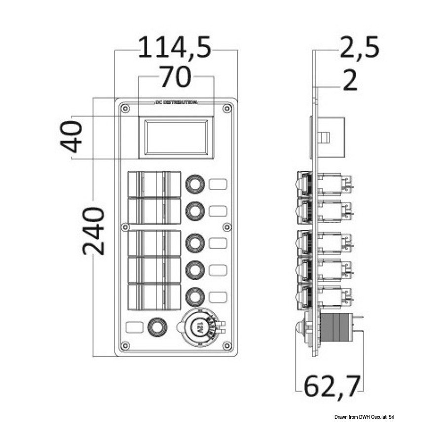 Panneau électrique série PCAL avec voltmètre numérique 9/32 V 