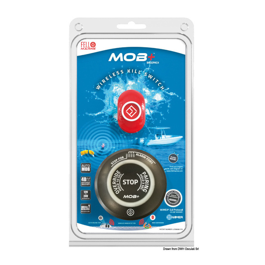 Arrêt moteur automatique MOB Wireless FELL MARINE Variante ou Accessoires Réduit:(xHUB gris + xFOB) *14.968.02*