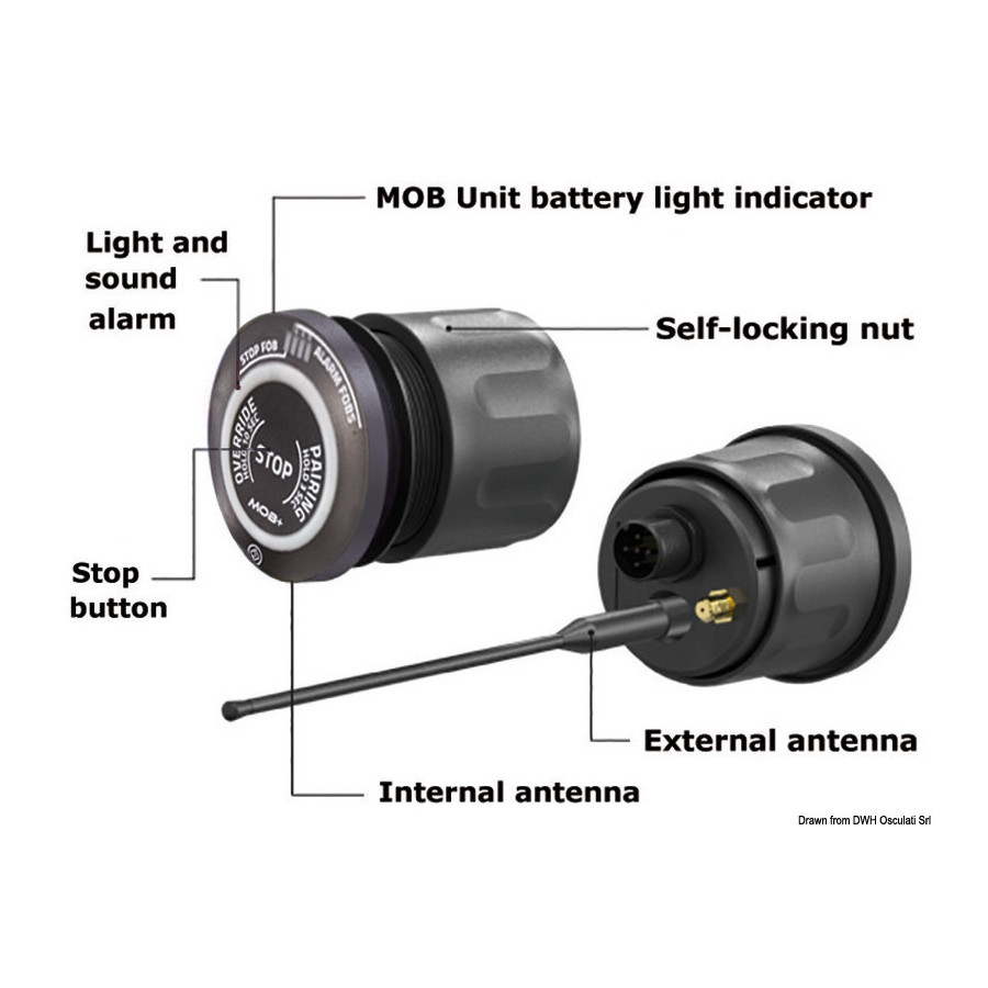 Arrêt moteur automatique MOB Wireless FELL MARINE Variante ou Accessoires Réduit:(xHUB gris + xFOB) *14.968.02*