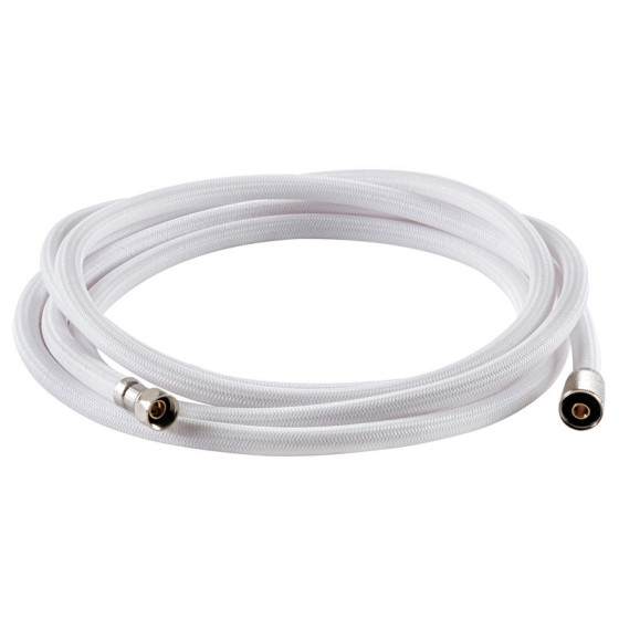 Tuyau douche en nylon armé blanc 
