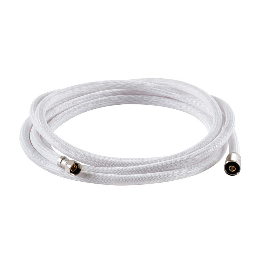 Tuyau douche en nylon armé blanc 