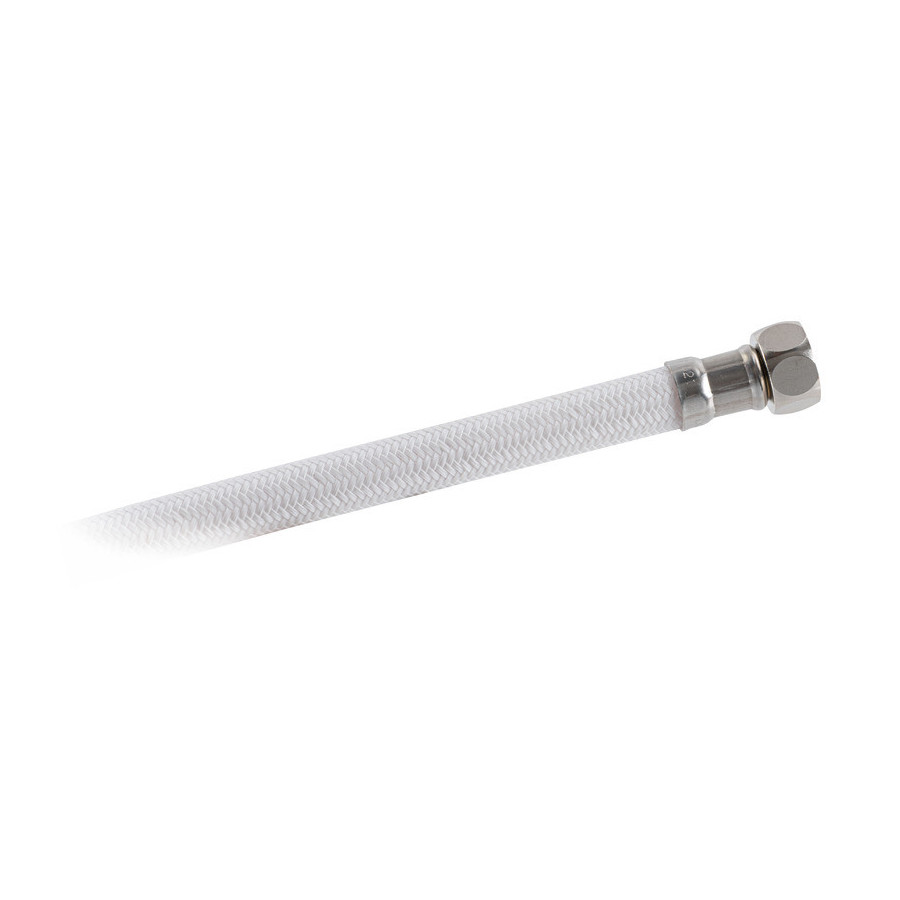 Tuyau douche en nylon armé blanc 